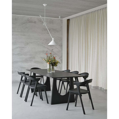 Geometric Dining Table - Black Oak