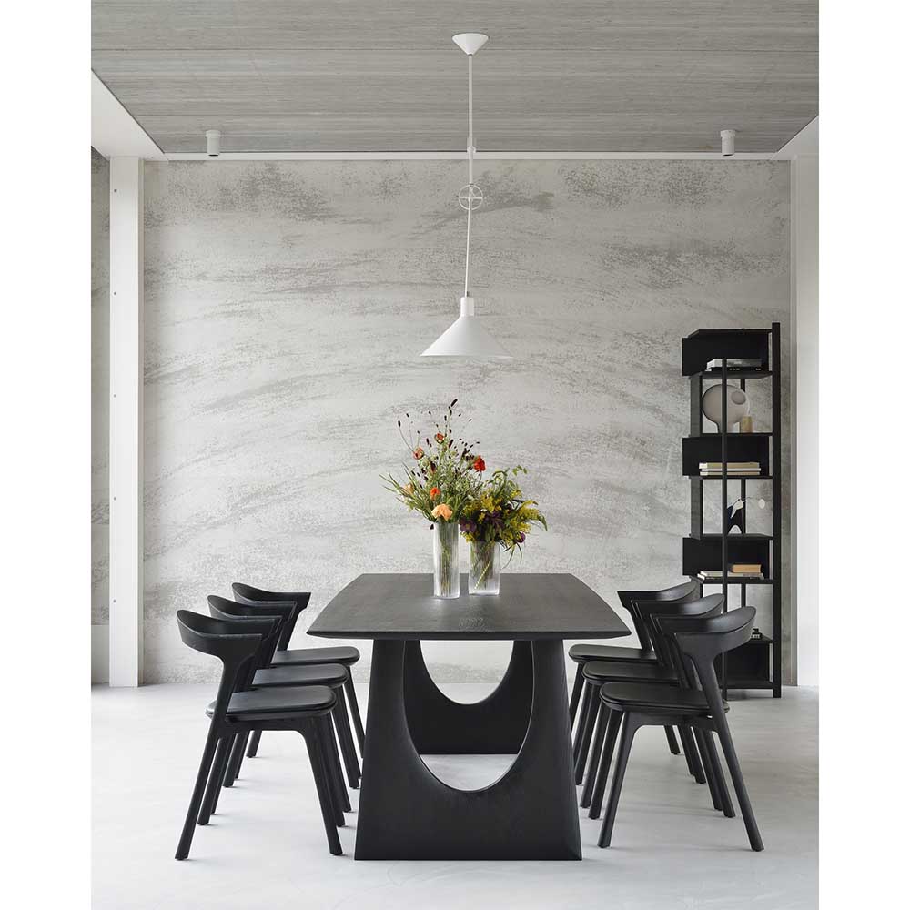 Geometric Dining Table - Black Oak