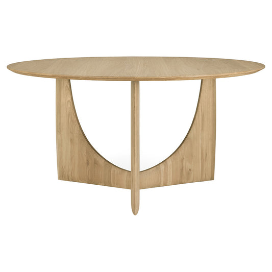 Geometric Round Dining Table - Oak