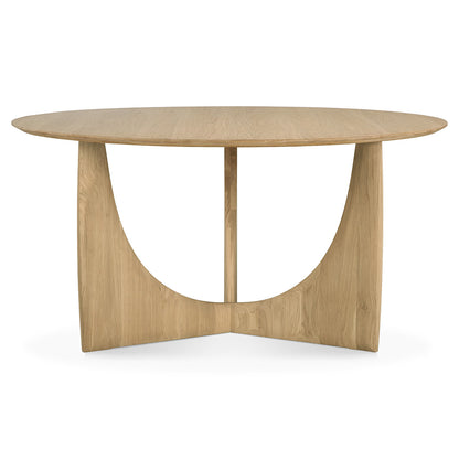 Geometric Round Dining Table - Oak
