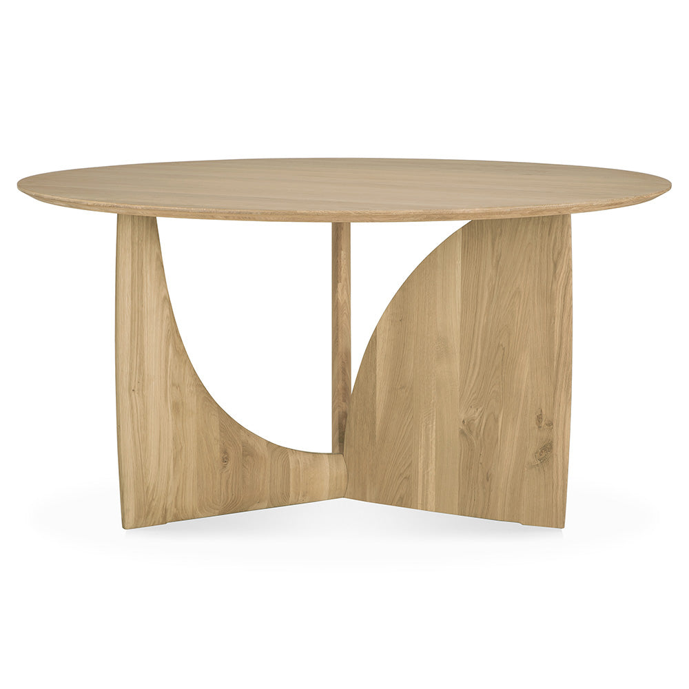Geometric Round Dining Table - Oak