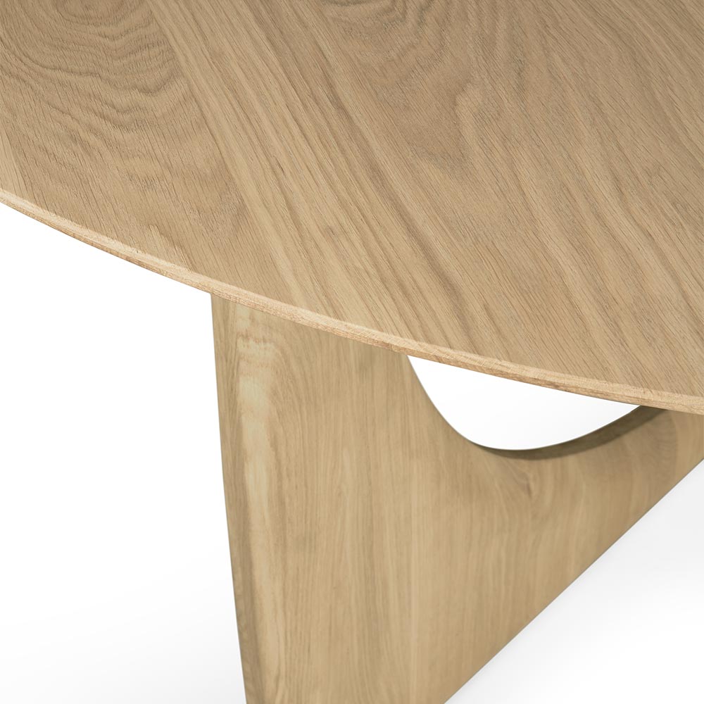 Geometric Round Dining Table - Oak