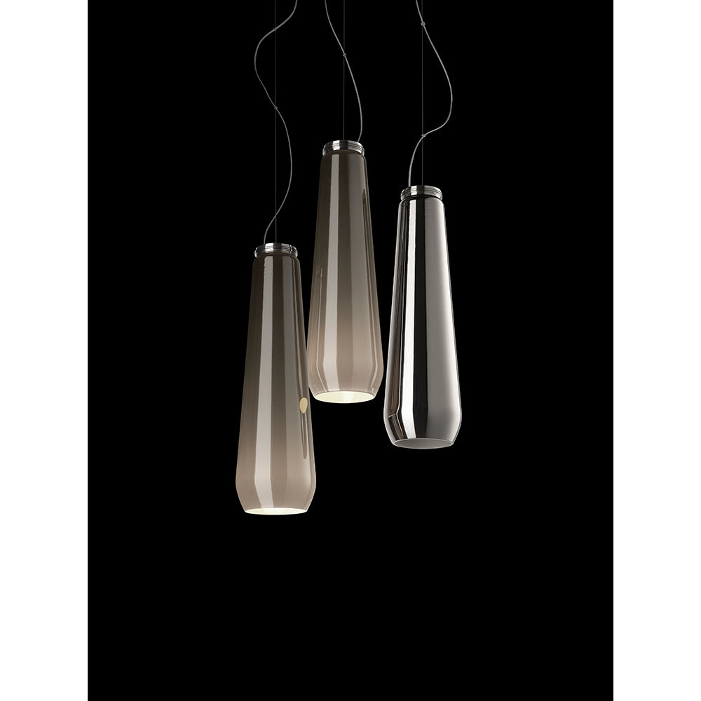 Glass Drop Pendant - Chrome