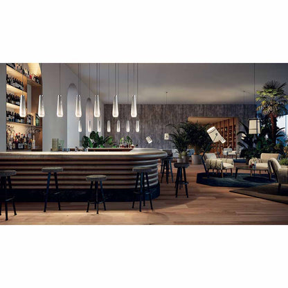 Glass Drop Pendant - Chrome