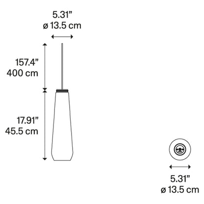 Glass Drop Pendant - Chrome