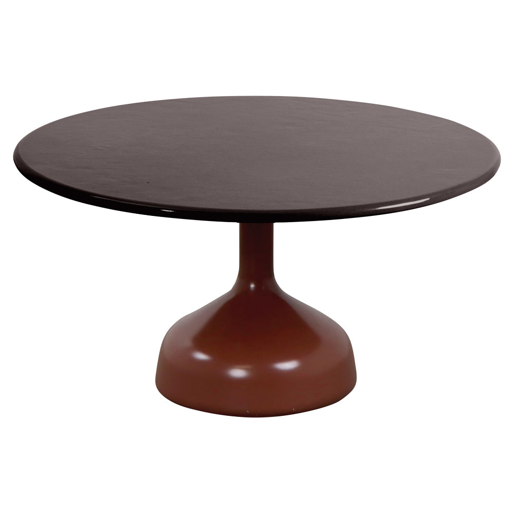 Glaze Large Coffee Table - Black Lava Stone Top, Desert Red Aluminum Base
