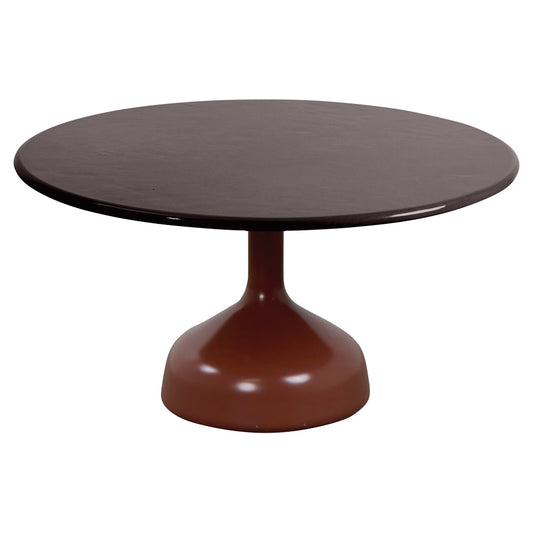 Glaze Large Coffee Table - Black Lava Stone Top, Desert Red Aluminum Base