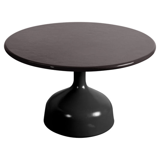 Glaze Large Coffee Table - Black Lava Stone Top, Lava Gray Aluminum Base