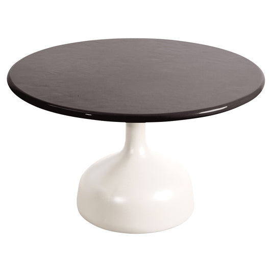 Glaze Large Coffee Table - Black Lava Stone Top, Sand Aluminum Base