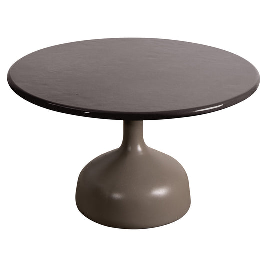 Glaze Large Coffee Table - Black Lava Stone Top, Taupe Aluminum Base