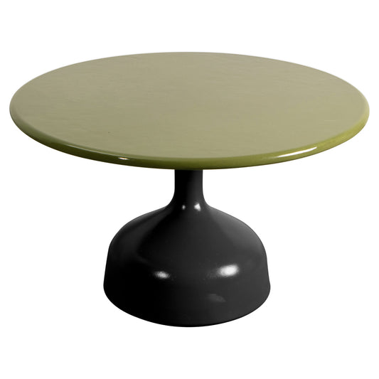 Glaze Large Coffee Table - Green Lava Stone Top, Lava Gray Aluminum Base