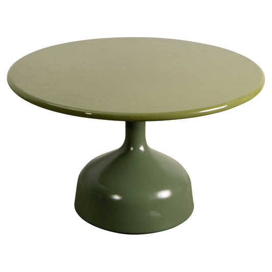 Glaze Large Coffee Table - Green Lava Stone Top, Olive Green Aluminum Base