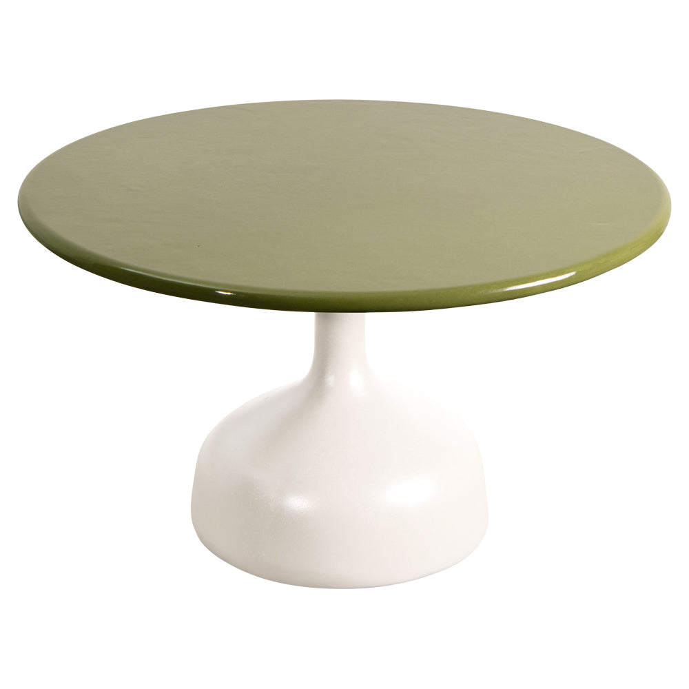 Glaze Large Coffee Table - Green Lava Stone Top, Sand Aluminum Base