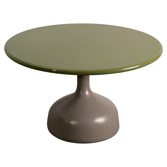 Glaze Large Coffee Table - Green Lava Stone Top, Taupe Aluminum Base