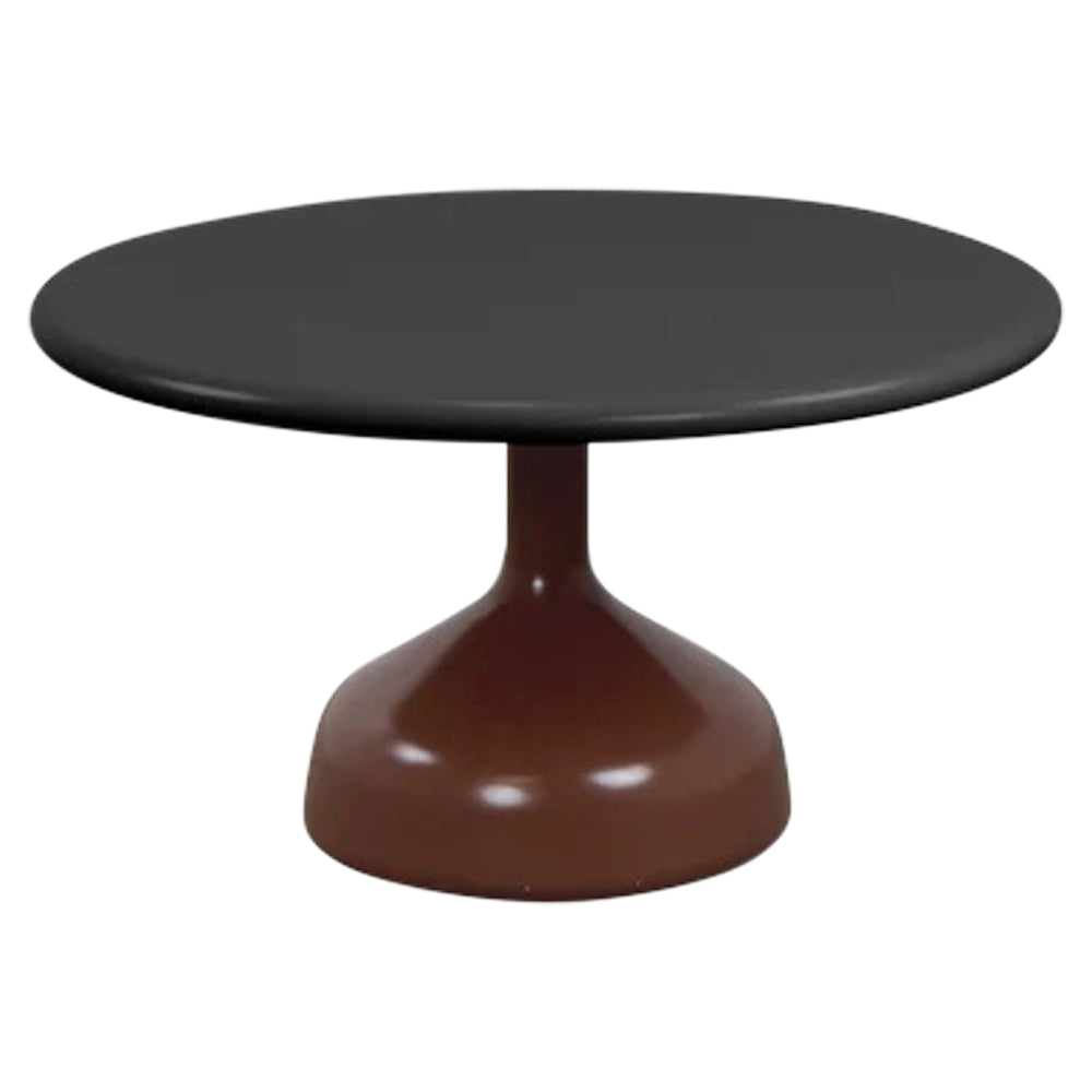 Glaze Large Coffee Table - Lava Gray Aluminum Top, Desert Red Aluminum Base