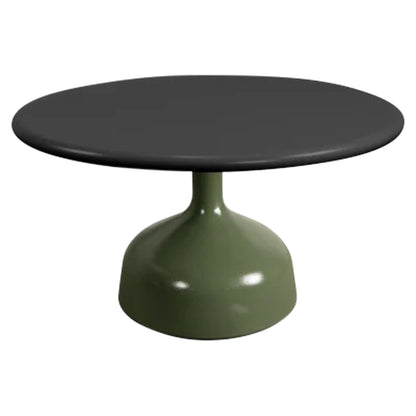 Glaze Large Coffee Table - Lava Gray Aluminum Top, Olive Green Aluminum Base