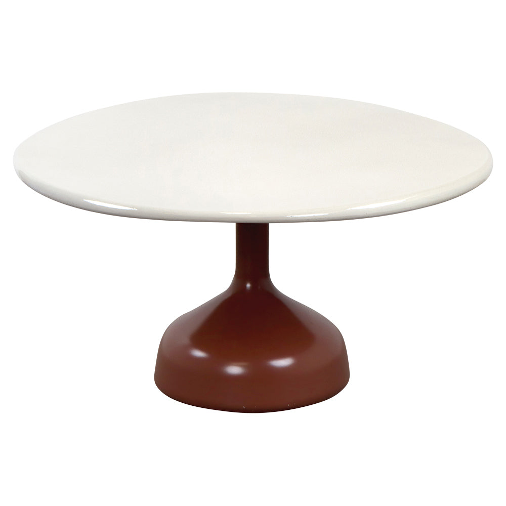Glaze Large Coffee Table - Sand Lava Stone Top, Desert Red Aluminum Base
