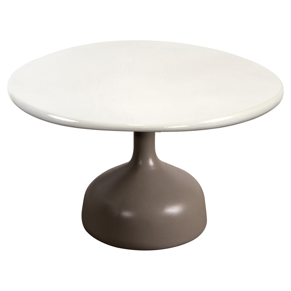 Glaze Large Coffee Table - Sand Lava Stone Top, Taupe Aluminum Base