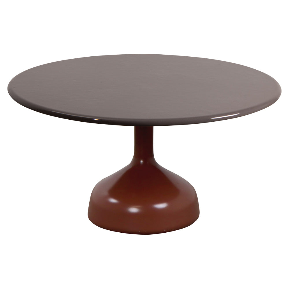 Glaze Large Coffee Table - Taupe Lava Stone Top, Desert Red Aluminum Base