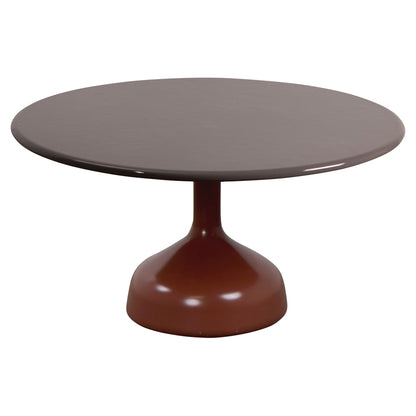 Glaze Large Coffee Table - Taupe Lava Stone Top, Desert Red Aluminum Base