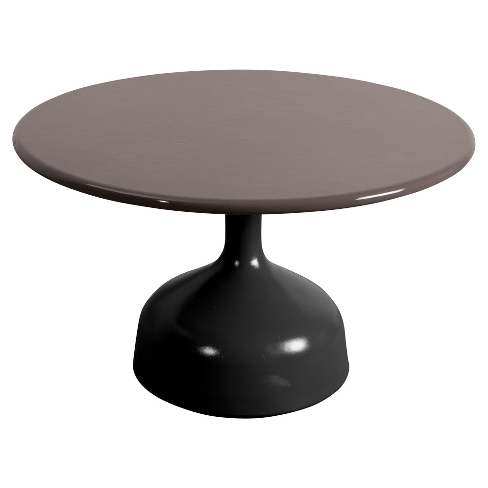 Glaze Large Coffee Table - Taupe Lava Stone Top, Lava Gray Aluminum Base