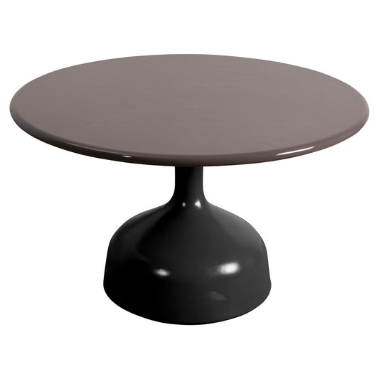 Glaze Large Coffee Table - Taupe Lava Stone Top, Lava Gray Aluminum Base