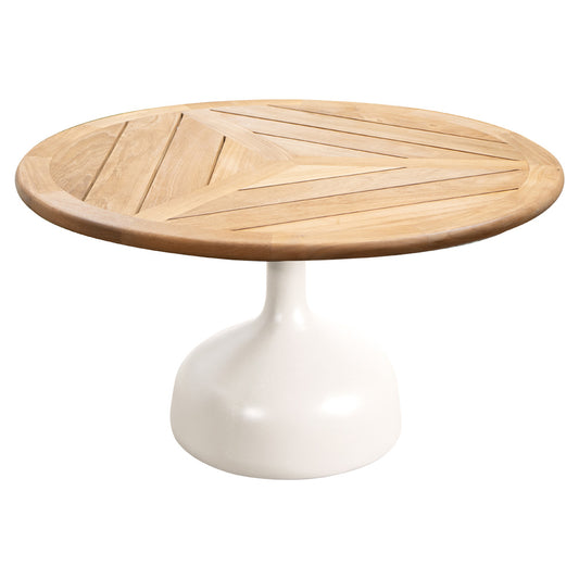 Glaze Large Coffee Table - Teak Geometric Top, Sand Aluminum Base