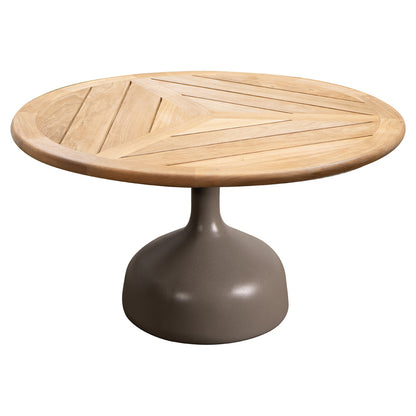 Glaze Large Coffee Table - Teak Geometric Top, Taupe Aluminum Base