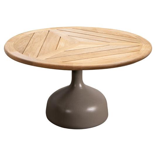 Glaze Large Coffee Table - Teak Geometric Top, Taupe Aluminum Base