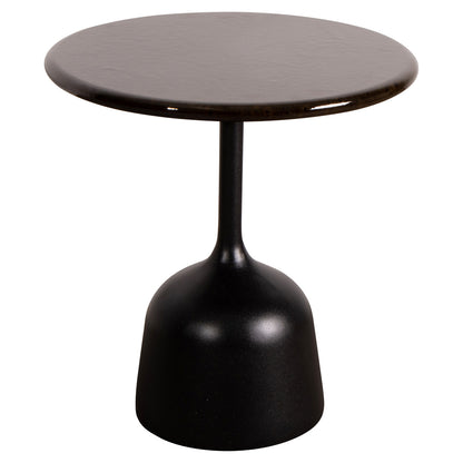 Glaze Small Coffee Table - Black Lava Stone Top, Lava Gray Aluminum Base