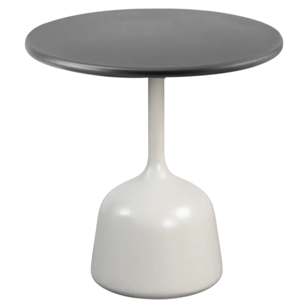 Glaze Small Coffee Table - Black Lava Stone Top, Sand Aluminum Base