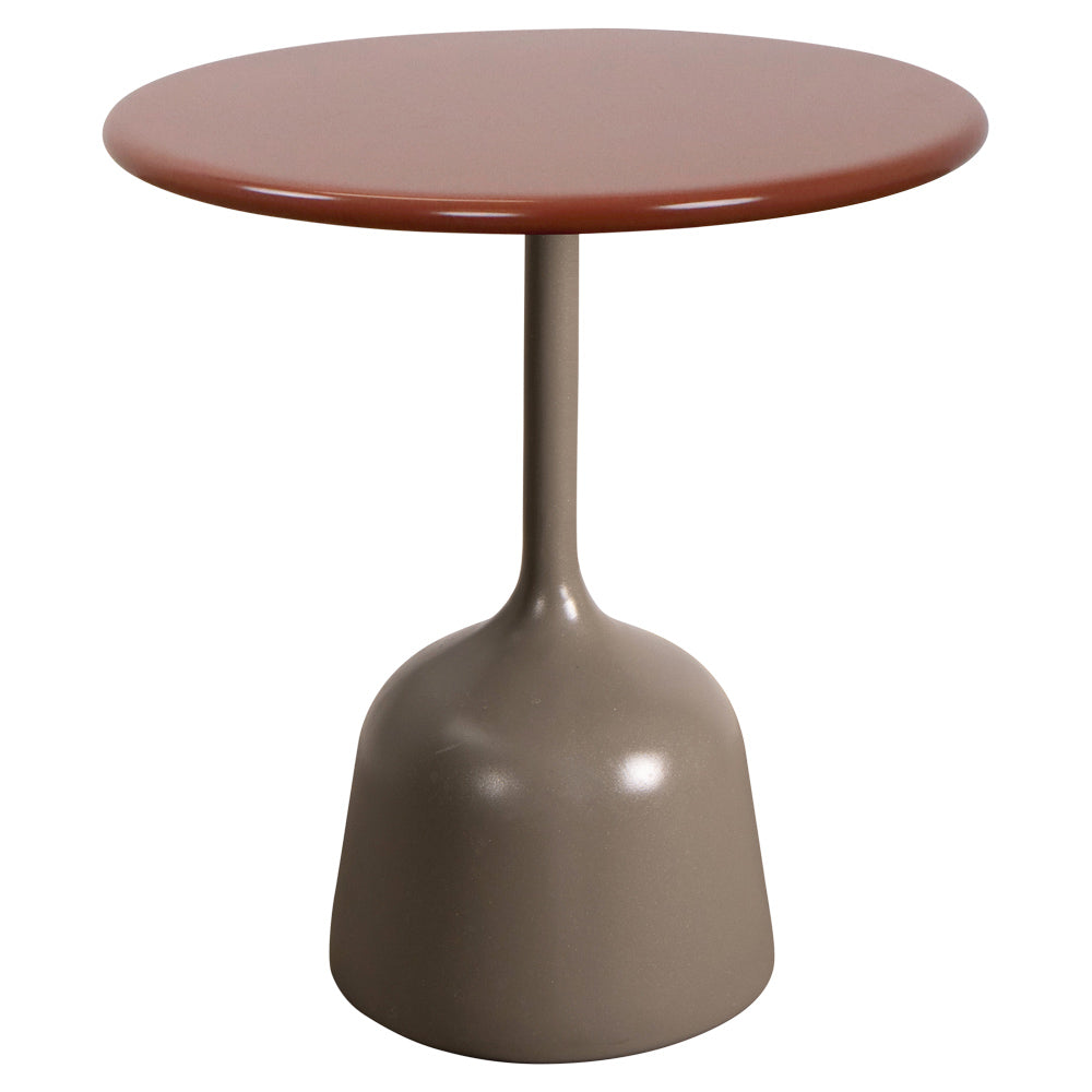 Glaze Small Coffee Table - Desert Red Aluminum Top, Taupe Aluminum Base