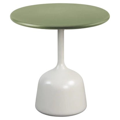 Glaze Small Coffee Table - Green Lava Stone Top, Sand Aluminum Base