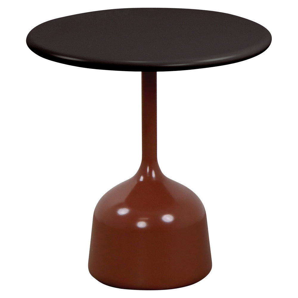 Glaze Small Coffee Table - Lava Gray Aluminum Top, Desert Red Aluminum Base