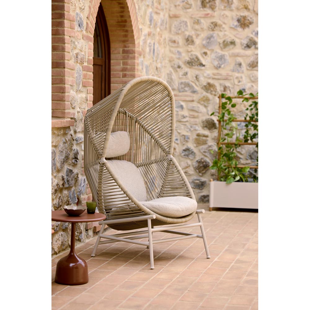 Glaze Small Coffee Table - Lava Gray Aluminum Top, Desert Red Aluminum Base