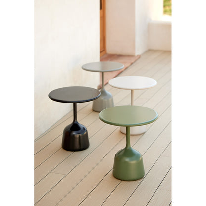 Glaze Small Coffee Table - Lava Gray Aluminum Top, Desert Red Aluminum Base