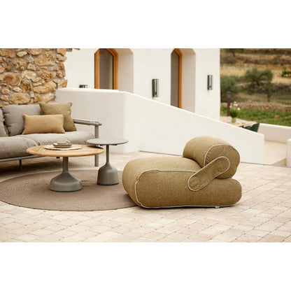 Glaze Small Coffee Table - Lava Gray Aluminum Top, Desert Red Aluminum Base