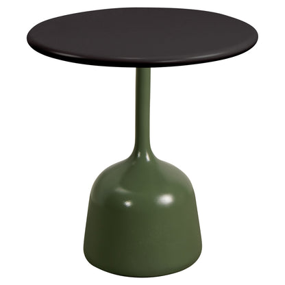 Glaze Small Coffee Table - Lava Gray Aluminum Top, Olive Green Aluminum Base