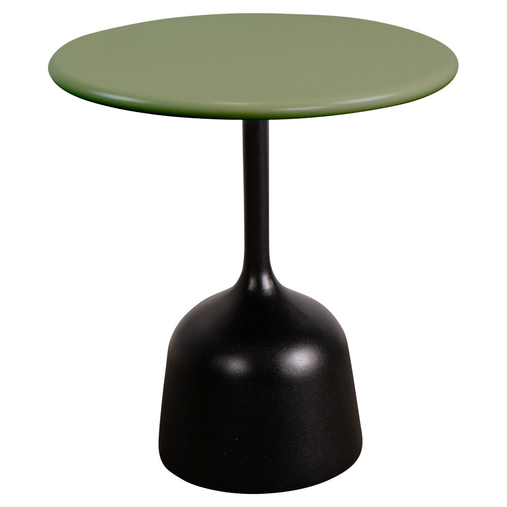 Glaze Small Coffee Table - Olive Green Aluminum Top, Lava Gray Aluminum Base