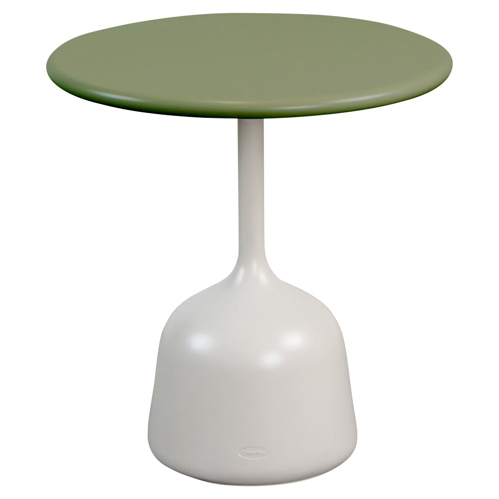 Glaze Small Coffee Table - Olive Green Aluminum Top, Sand Aluminum Base