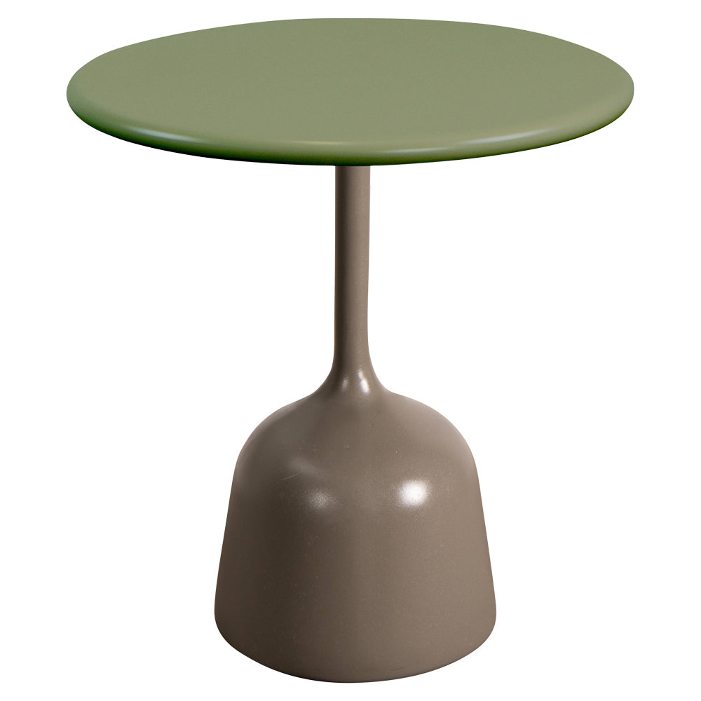 Glaze Small Coffee Table - Olive Green Aluminum Top, Taupe Aluminum Base
