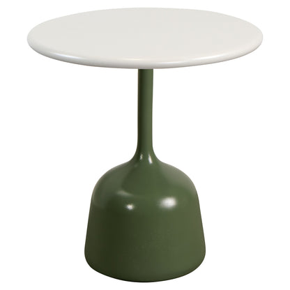 Glaze Small Coffee Table - Sand Aluminum Top, Olive Green Aluminum Base