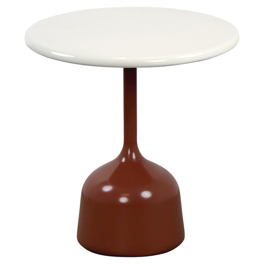 Glaze Small Coffee Table - Sand Lava Stone Top, Desert Red Aluminum Base