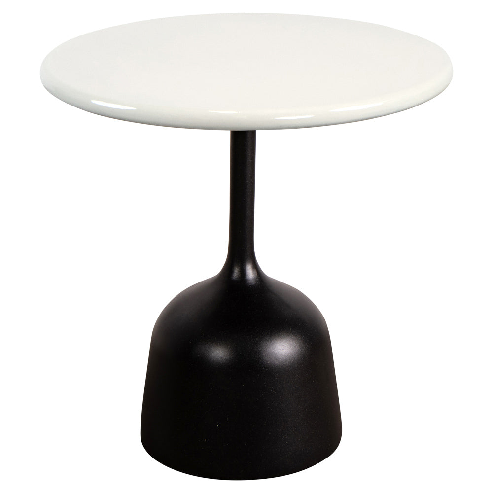 Glaze Small Coffee Table - Sand Lava Stone Top, Lava Gray Aluminum Base