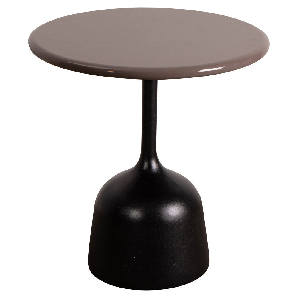 Glaze Small Coffee Table - Taupe Lava Stone Top, Lava Gray Aluminum Base
