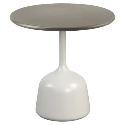 Glaze Small Coffee Table - Taupe Lava Stone Top, Sand Aluminum Base