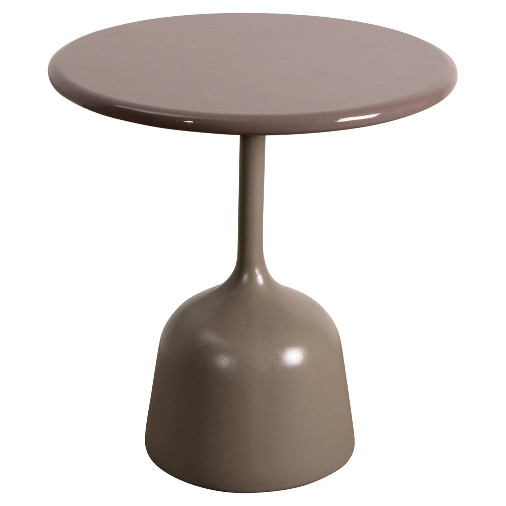 Glaze Small Coffee Table - Taupe Lava Stone Top, Taupe Aluminum Base