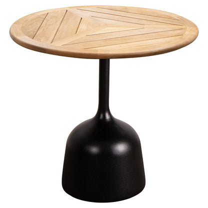 Glaze Small Coffee Table - Teak Geometric Top, Lava Gray Aluminum Base