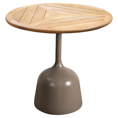 Glaze Small Coffee Table - Teak Geometric Top, Taupe Aluminum Base