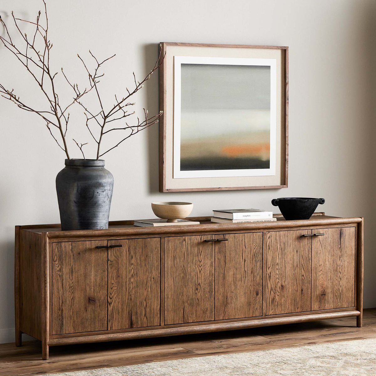 Glenview 6 Door Sideboard - Weathered Oak Veneer